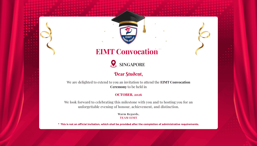 EIMT Convocation Singapore — October 2026