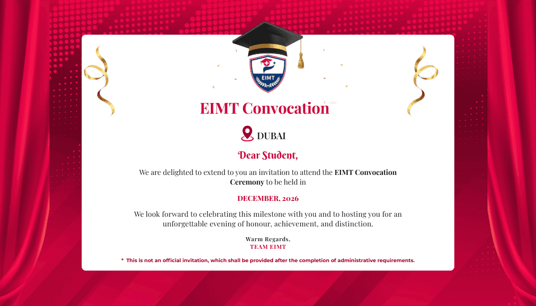 EIMT Convocation Dubai — December 2026