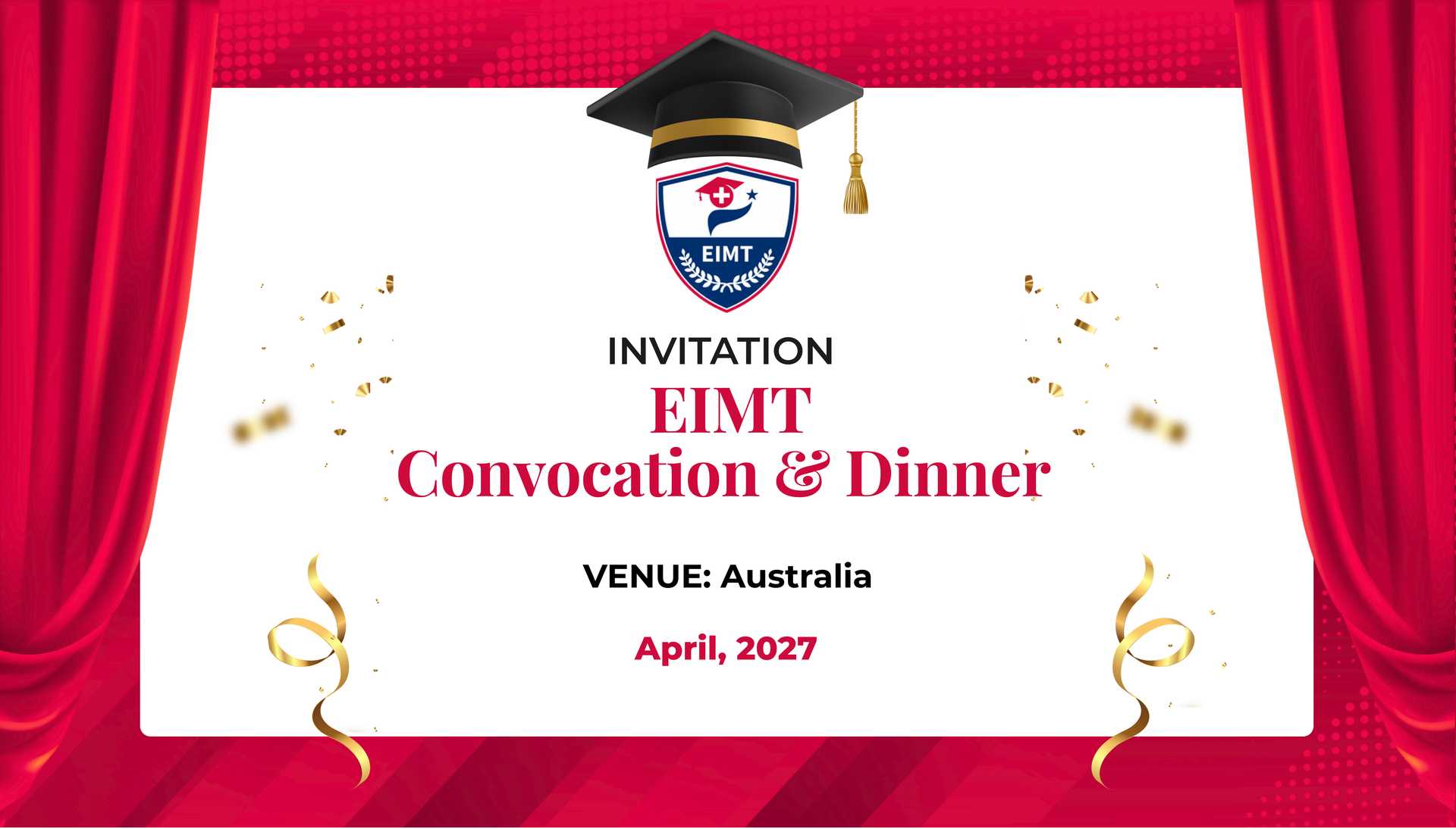 EIMT Convocation Australia — April 2027